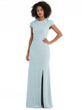Load image into Gallery viewer, Puff Cap Sleeve Cutout Tie-Back Trumpet Gown
