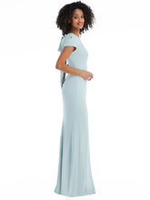 Load image into Gallery viewer, Puff Cap Sleeve Cutout Tie-Back Trumpet Gown