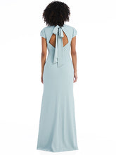 Load image into Gallery viewer, Puff Cap Sleeve Cutout Tie-Back Trumpet Gown