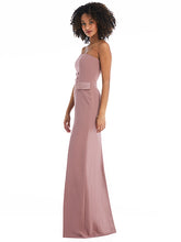 Load image into Gallery viewer, Strapless Tuxedo Maxi Dress with Front Slit