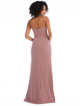 Load image into Gallery viewer, Strapless Tuxedo Maxi Dress with Front Slit