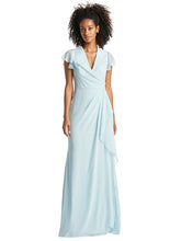 Load image into Gallery viewer, Flutter Sleeve Draped Wrap Maxi Dress