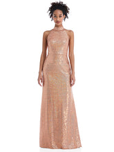 Load image into Gallery viewer, Stand Collar Halter Sequin Trumpet Gown
