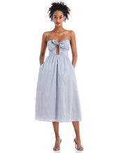 Load image into Gallery viewer, Bow-Tie Cutout Bodice Midi Dress with Pockets