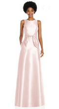 Load image into Gallery viewer, Blush Full Length Tie Front Satin Gown